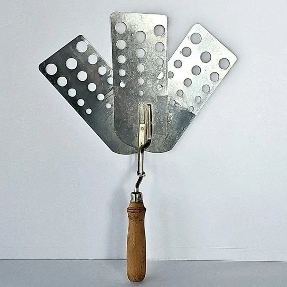 Vtg Retro Triple Spatula Expandable 3 Blade Wide Flip Rare USA Wood Handle 1951
