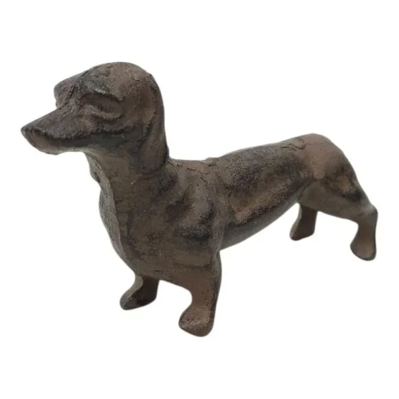 Dachshund Weiner Dog Figurine Statue Cast Metal Vintage Decorative Paper Weight