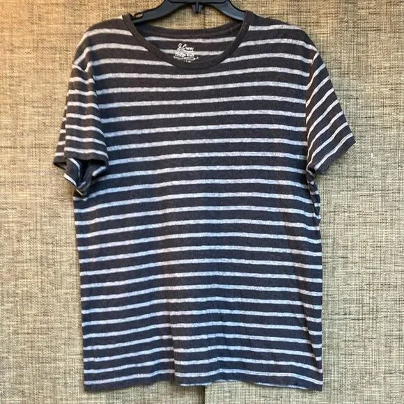 J.Crew Vintage Knits Men's Striped Gray cotton T-Shirt