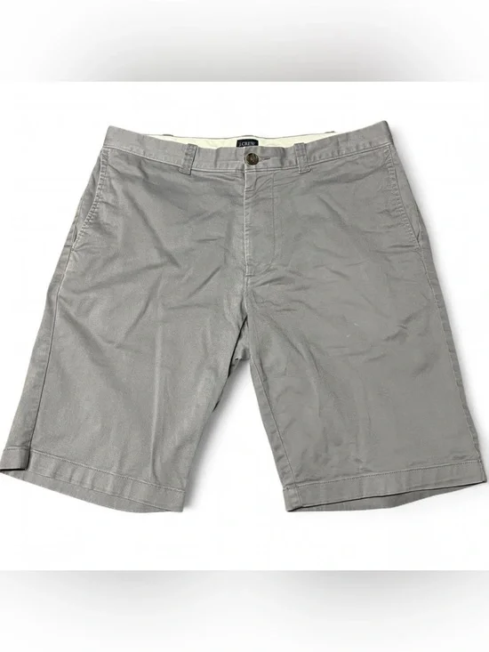 J.Crew Mens 11 Inch Inseam Chino Shorts Size 32 Light Gray Cotton Casual Summer
