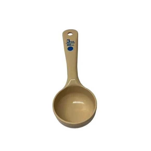 Carlisle Foodservice Measure Miser Solid Long Handle Beige 3 Oz Spoon Ladle USA