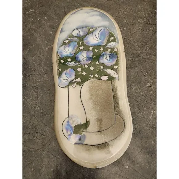 Heljä Liukko-Sundström b. 1938 for Arabia Glazed‎ Pottery Wall Plaque Flowers