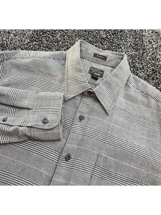 J.Crew Sevn for J.Crew Men's Plaid Button Front Shirt Size L Cotton Cashmere