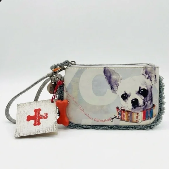 Fuzzy Nation Chihuahua Wristlet Pouch