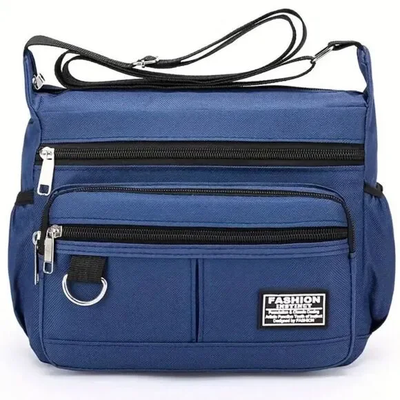 NWT Large Capacity Spacious Multi-Layer shoulder sling Nylon Bag with Zipper Bag