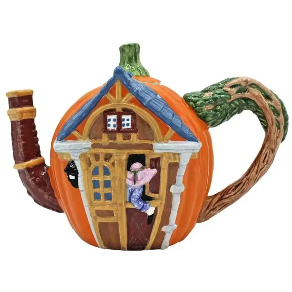 Vintage Teapot Peter Peter Pumpkin Eater Dept 56 Fairy Tale Garden Fall Decor