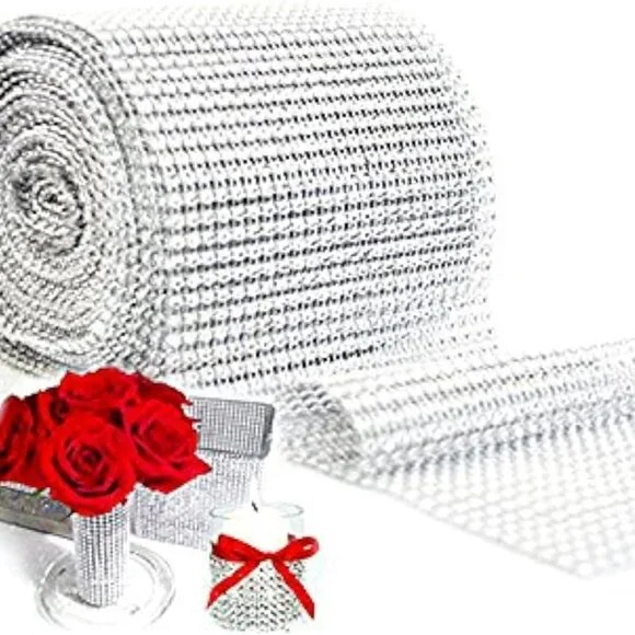 1 Yard Sparkling Rhinestone Mesh Ribbon for Event Decoration