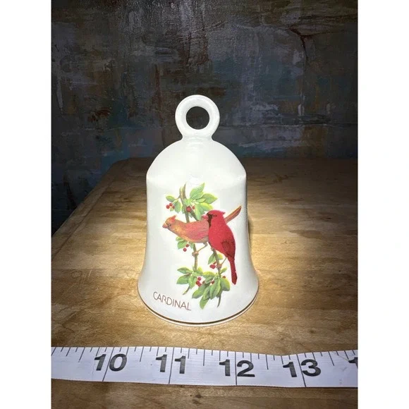Vintage 1981 Designers Collection Portraits in Flight Cardinal Porcelain Bell