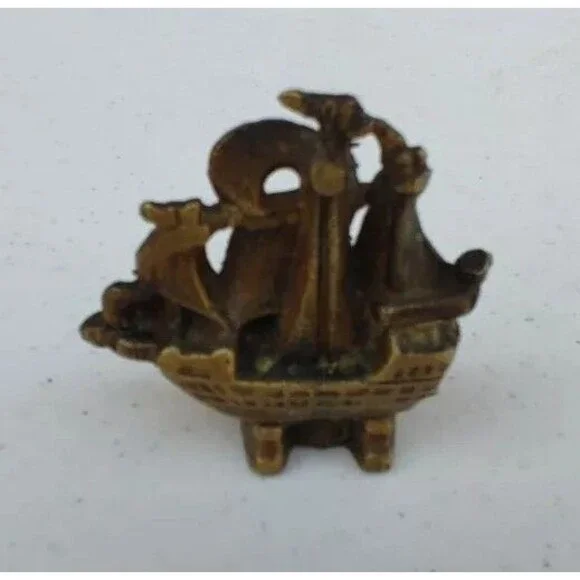 Tiny Brass Spanish Gallion Very Heavy For Size