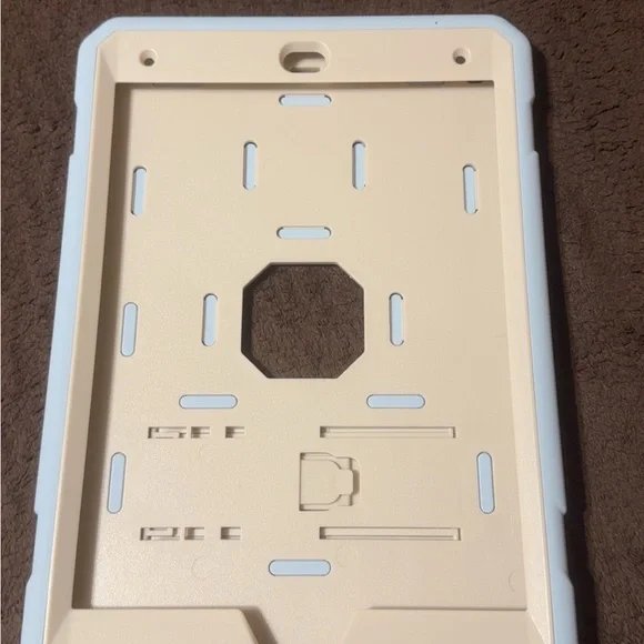 Beige and White Tablet Case
