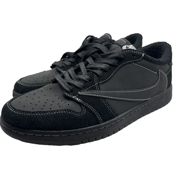 Travis Scott Jordan 1 Low Black Phantom Sneakers Mens Size 11 DM7866-001