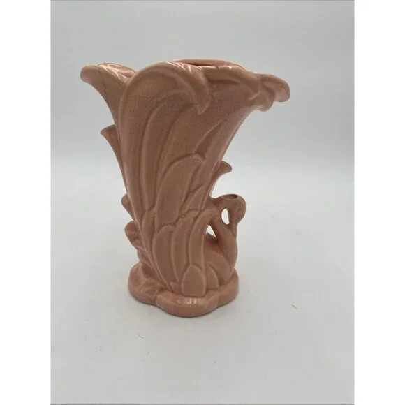Vintage McCoy Pottery Peach Pink 9 1/4