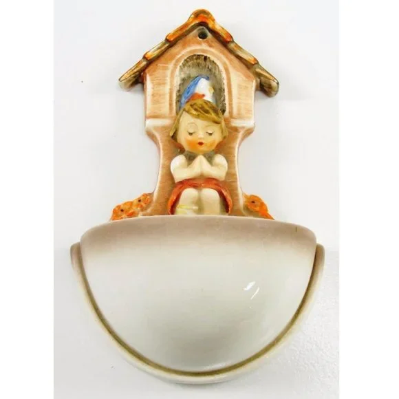 Vintage Hummel Goebel 164 Worship Praying Girl Holy Water Font