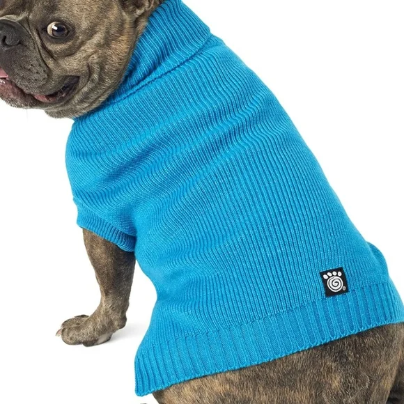 Nwt Teal Dog Turtleneck Sweater Petrageous Size Large