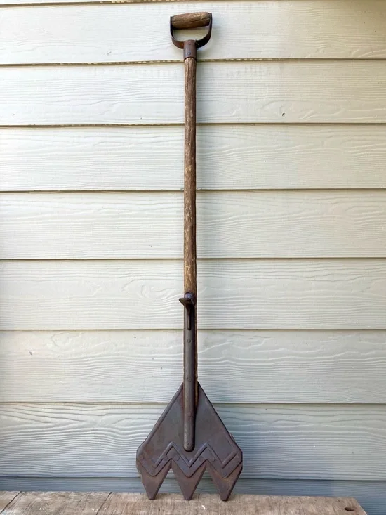 Vintage Hay Cutter Tool Metal and Wood