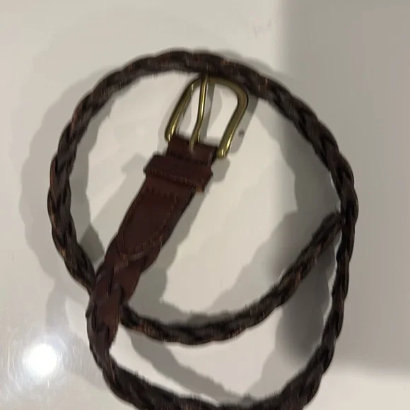 NWOT Gap kids leather brown braided belt L/XL