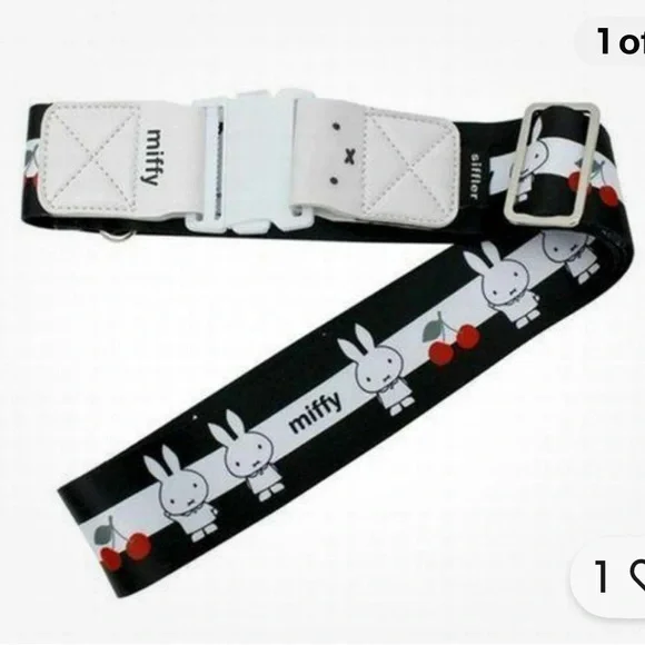 Miffy🐰🍒 Cherry Black and White Suitcase Belt