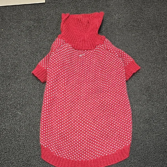 Cozy Red Knit Dog Sweater