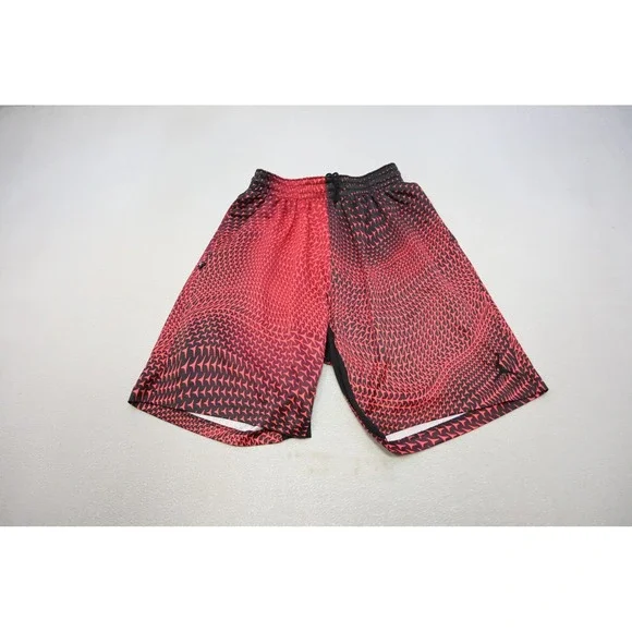Jordan Basketball Shorts Mens Large‎ Red Black Geometric Dri-FIT Athletic EUC