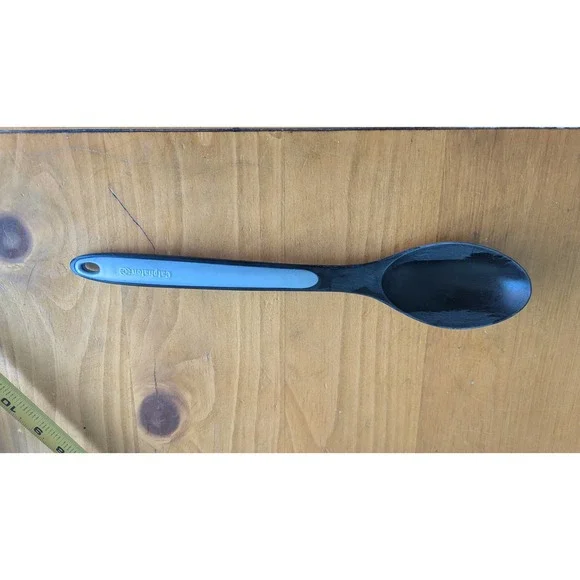 Calphalon Black Nylon Mixing Spoon Grey Soft Grip Handle 12 Inch Kitchen Utensil