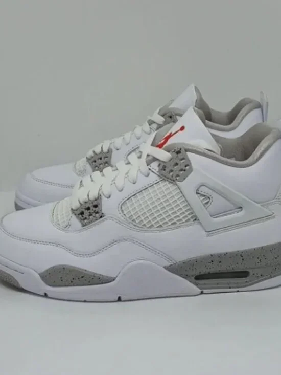 New Jordan Air Jordan 4 Retro WhiteFire Red Tech Grey Black