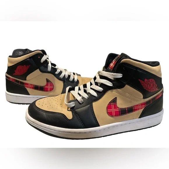 Jordan 1 Mid SE Tartan Swoosh