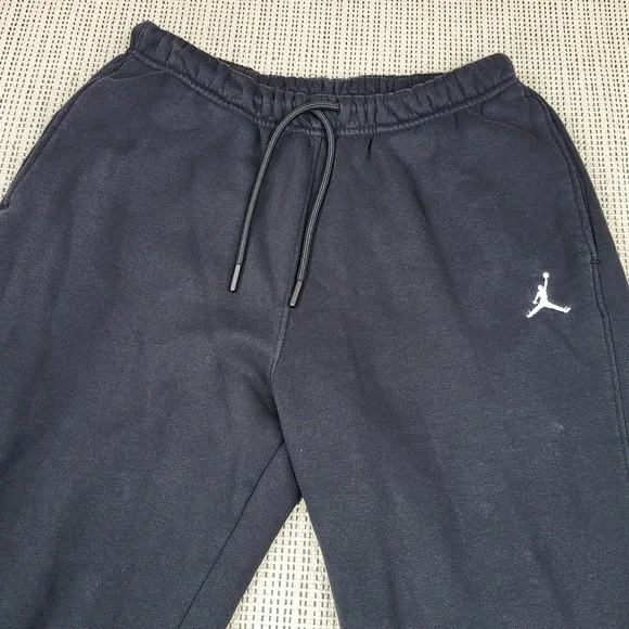 Jordan Sweatpants Mens XS‎ Black Fleece Joggers Elastic Waist Pockets Jumpman
