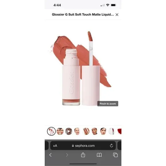 Glossier G Suit Soft Touch Matte Liquid Lip Cream Curve Dusty Peach NIB