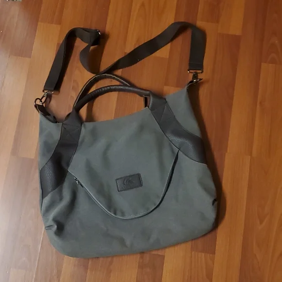 K2 Classic Fashion Crossbody khaki Tote/ messenger bag Canvas/Leather 19x16