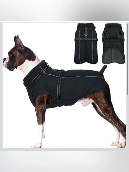 Lelepet Coat For Large Dogs Waterproof W/Harness Built In Reflective XL 917-12