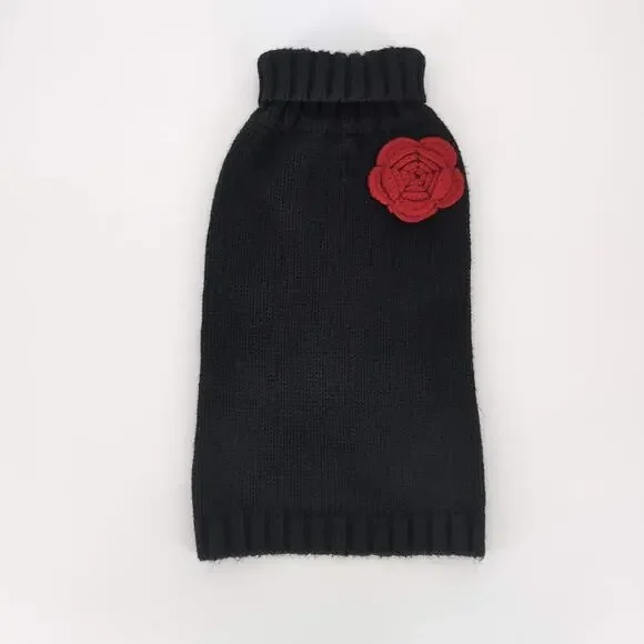Dog Label by Fab Dog Inc. Black Warm Knitted Dog Puppy Pet Sweater - Size S -GUC