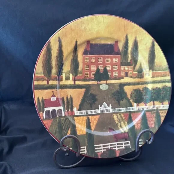 Vintage Block Indonesia Country Village by Gear Decorative Plate 12”