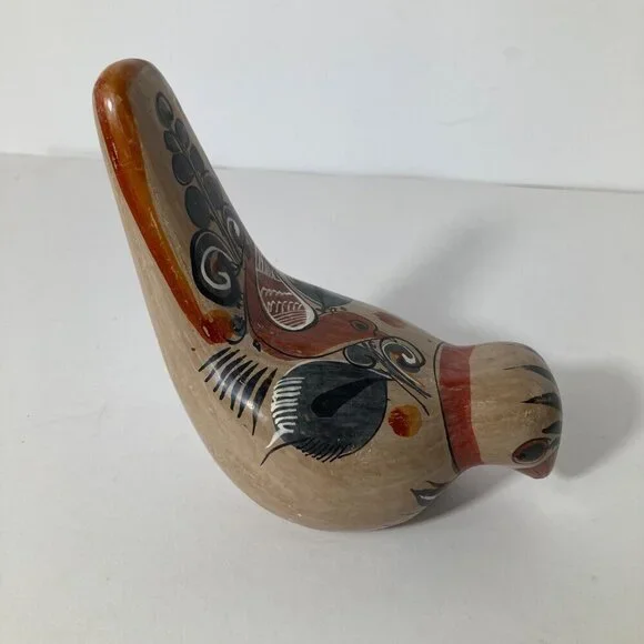Tonala Ceramic Floral Bird Brown‎ 4 x 6