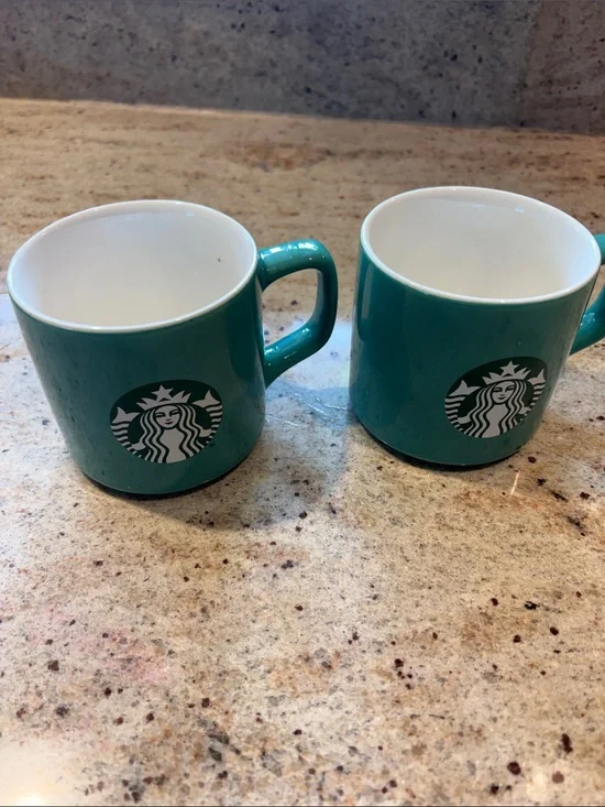 NEW Starbucks Teal Ceramic Mugs  - Set of 2 💥
