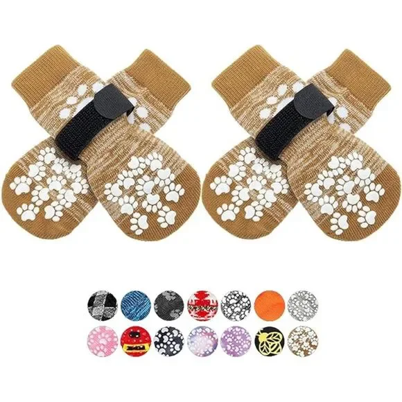 EXPAWLORER Anti Slip Dog Socks to Prevent Licking Paws, Sz Small