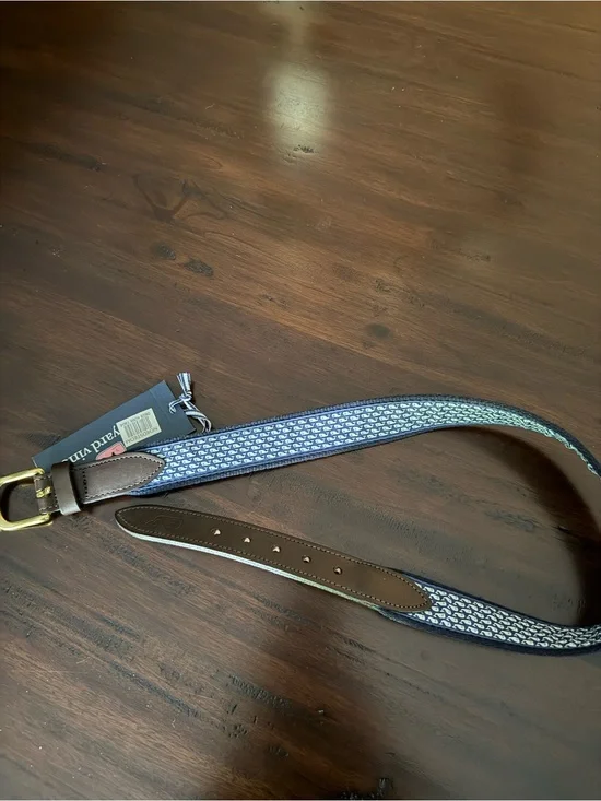 Vineyard Vines Navy Blue and White Kids Belt