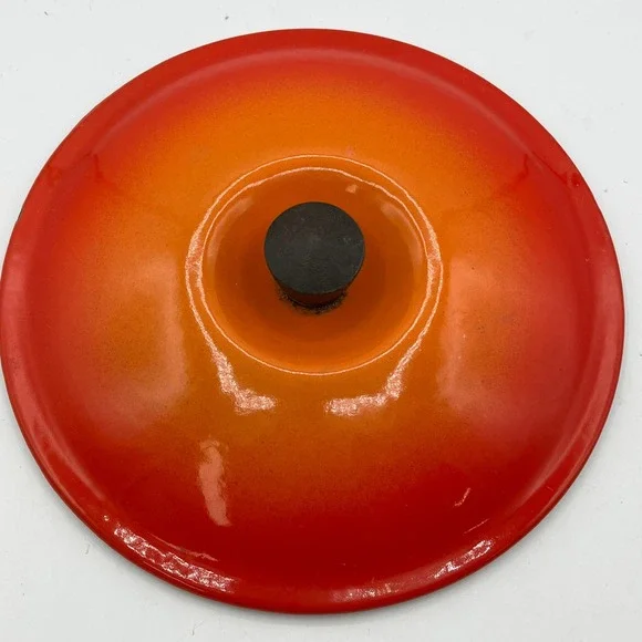 Le Creuset Flame Orange Enamel Cast Iron Replacement Lid P 20 Made In France 8