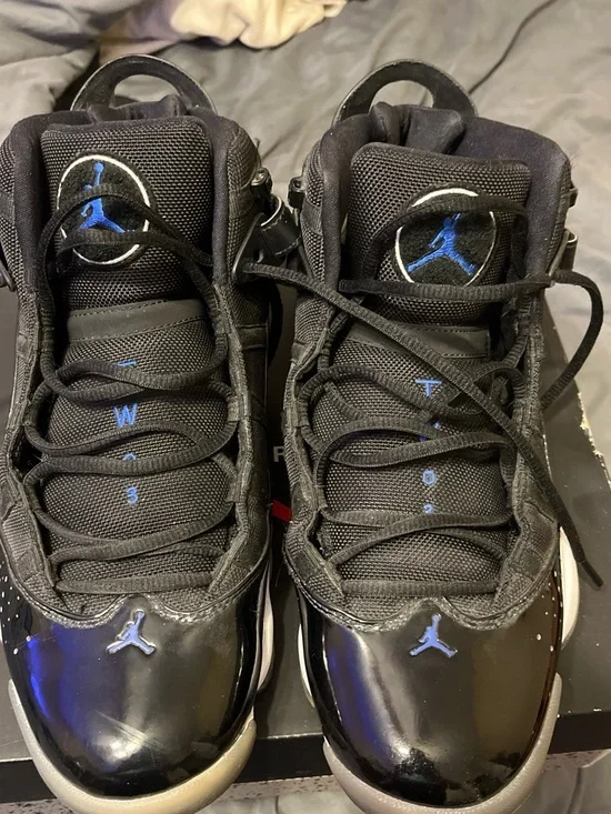 Jordan Black and Royal Blue Retro Basketball Sneakers