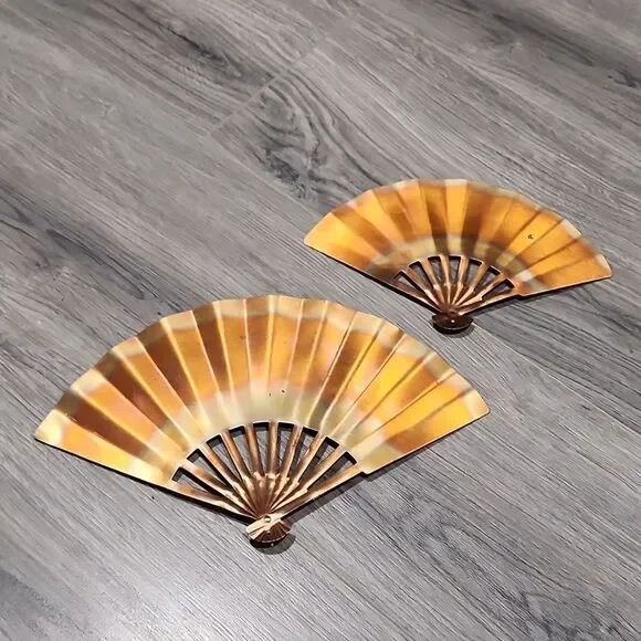 Vintage Metal Fan Wall Decor Set