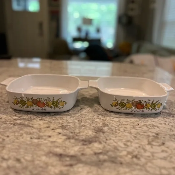 Corning Ware Spice of Life L'Echalote 1 Quart Casserole Set of 2 A-1-B USA