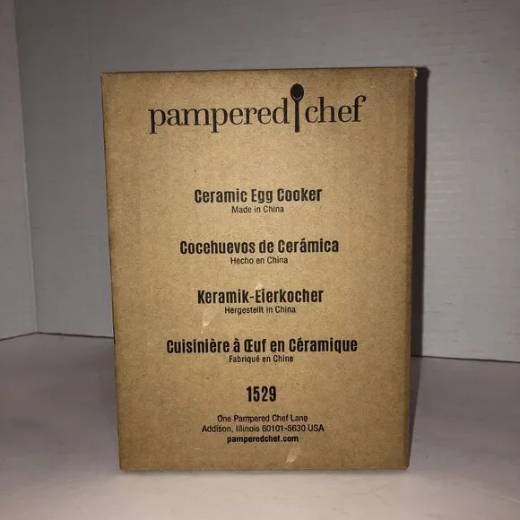 Pampered Chef Ceramic Egg Cooker #1529 NEW Never Used