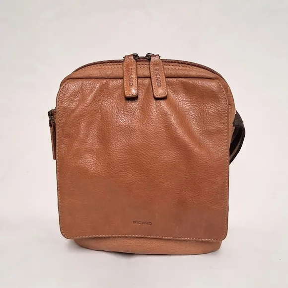Picard Men's Tan Leather Crossbody Bag