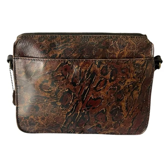 PATRICIA NASH NAZAIRE ABSTRACT ANIMAL PRINT CROSSBODY BAG.