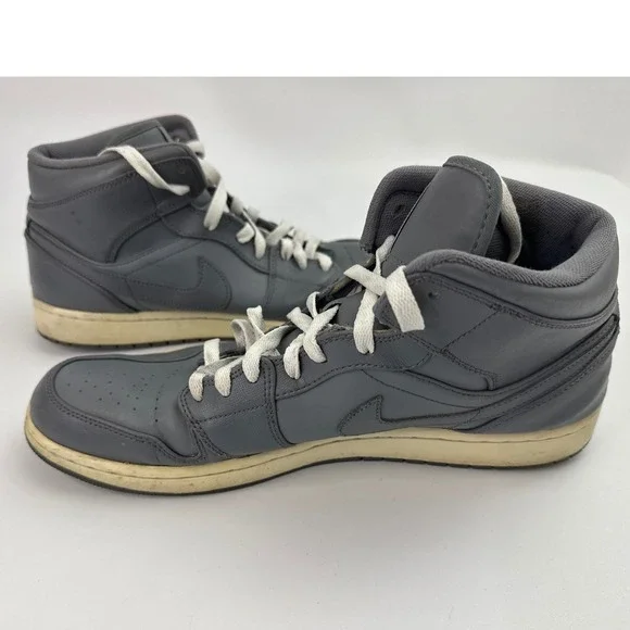 Air Jordan‎ 1 Mid Gray Basketball Shoes Men's Size 13 Sneakers 554724-003
