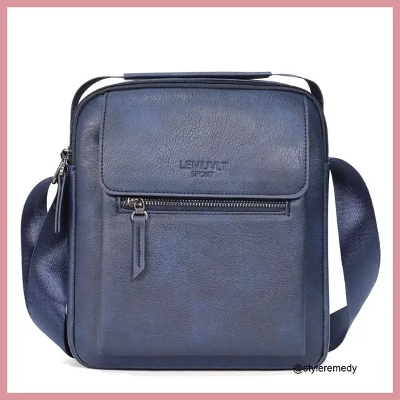 PU Leather Messenger Bag Crossbody Sling Adjustable Strap