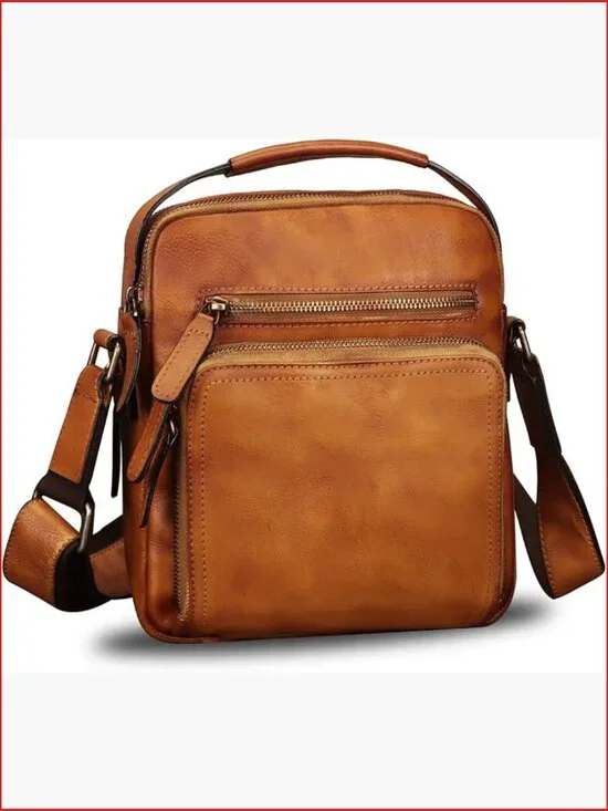 Vintage Genuine Leather Messenger Bag Crossbody Satchel Purse