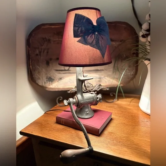 Repurposed Food Grinder Lamp