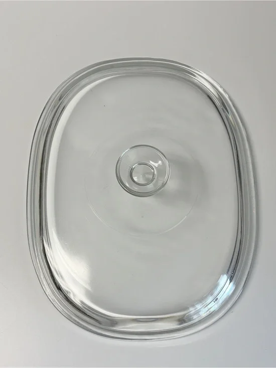 Pyrex DC 1 1/2 C A Clear Glass Oval Replacement Lid Rim Marked 32
