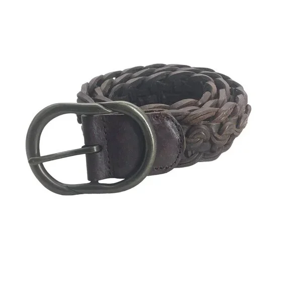 GAP Kids Braided Brown Leather Belt Child Size Large 1.5