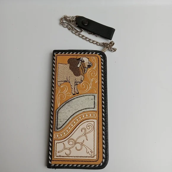 Men's Western Wallet Genuine Leather Hand‎ Crafted Bifold Cowboy Rodeo Wallet